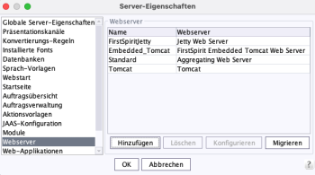 Konfiguration Webserver