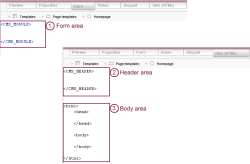 templates: areas for defining variables