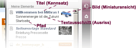 Schnipsel im WebClient