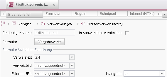 Verweisvorlage, Register 