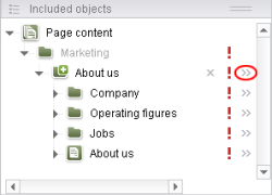 Show detailed information about included objects