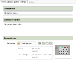 Media gallery section (section based gallery settings)