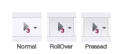 SiteArchitect button styling for executable grouping toolbar button states