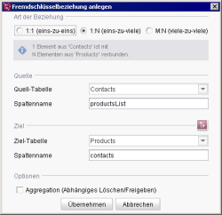 Datenbank-Schema: Fremdschlüsselbeziehung anlegen (5.1R3)