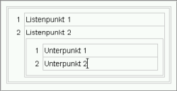 Liste - in geschachtelter Aufzählung 1