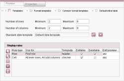 System object style (table format template)