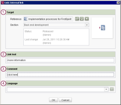 Dialog internal link