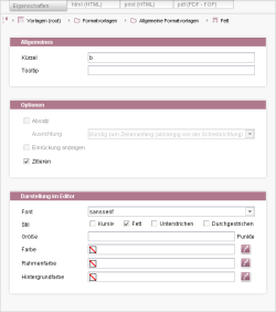 Formatvorlagen Eigenschaften