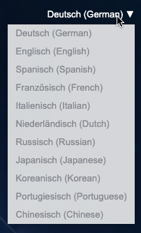Language selection - FirstSpirit start page