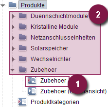 Beispiel: Mitglieder einer Menügruppe